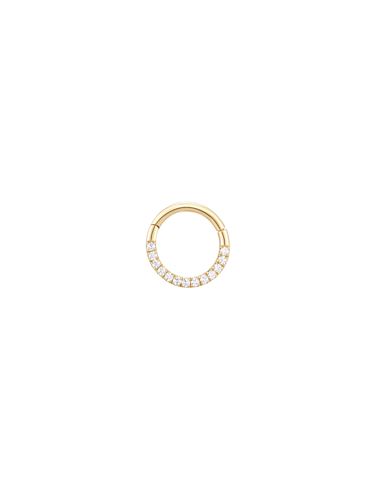 The Solis Side Diamond 14ct Solid Gold Huggie Earring (Single) - Molten Store