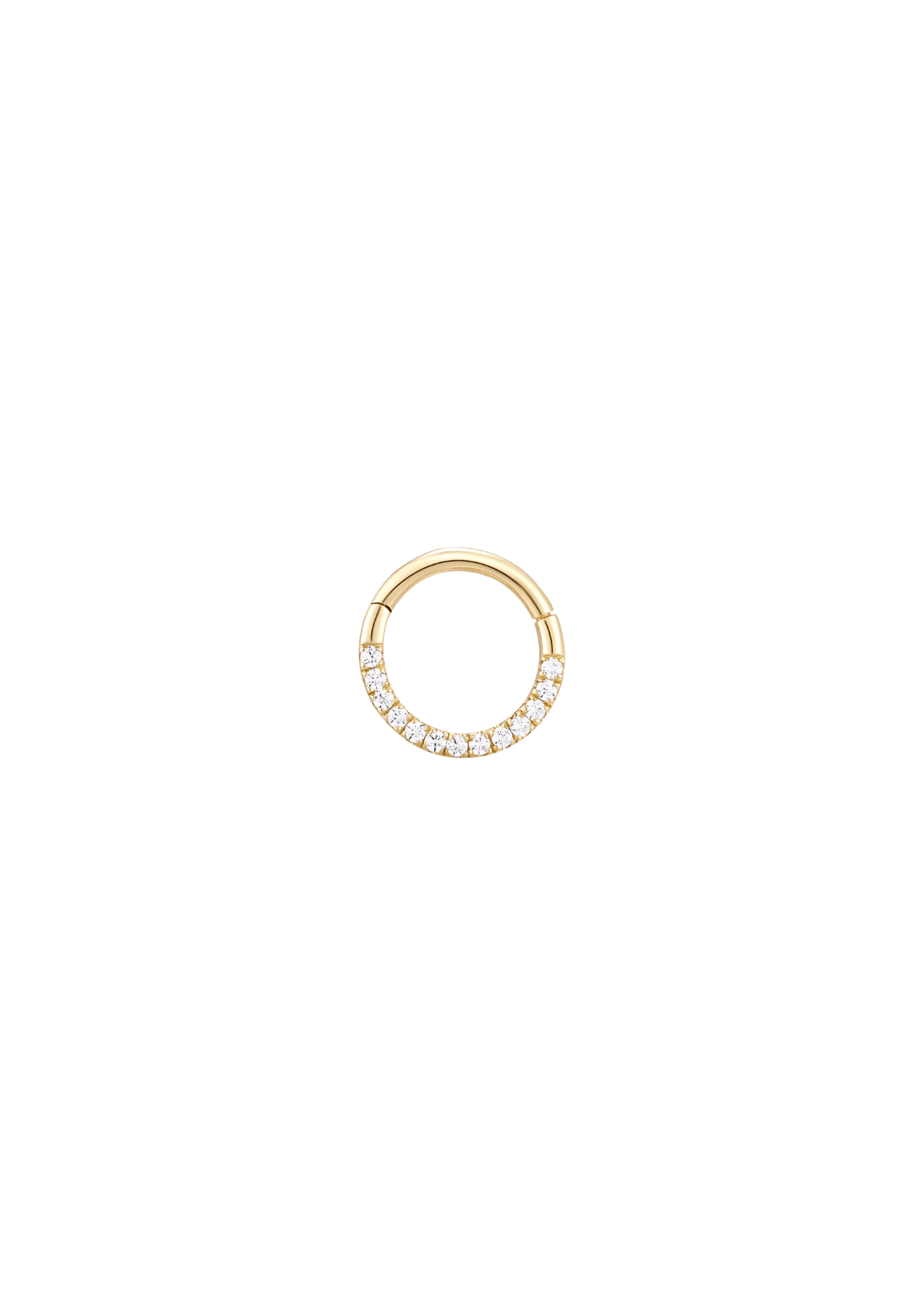 The Solis Side Diamond 14ct Solid Gold Huggie Earring (Single) - Molten Store