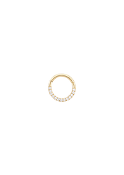 The Solis Side Diamond 14ct Solid Gold Huggie Earring (Single) - Molten Store