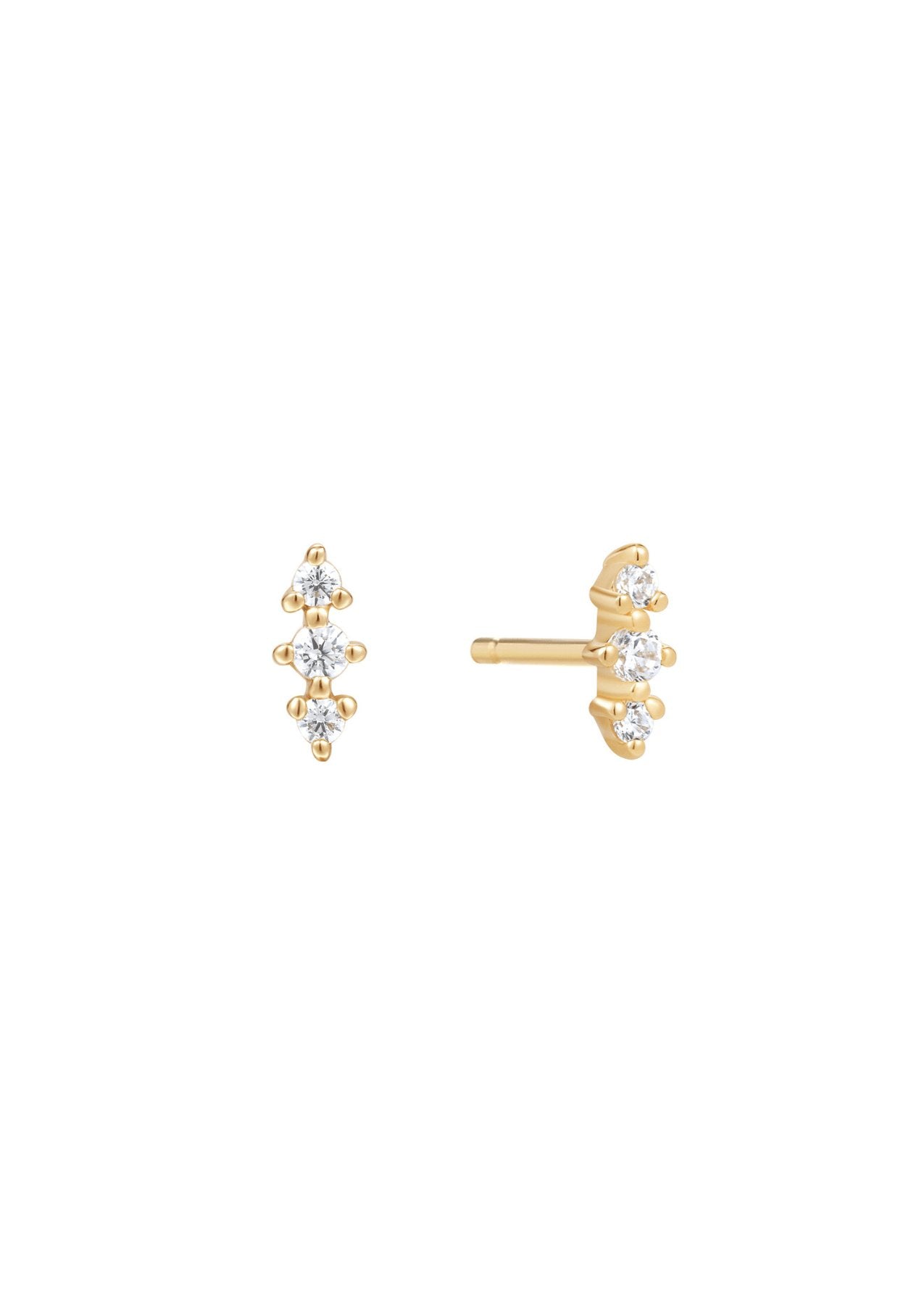 The Spark Diamond 14ct Solid Gold Stud Earrings - Molten Store