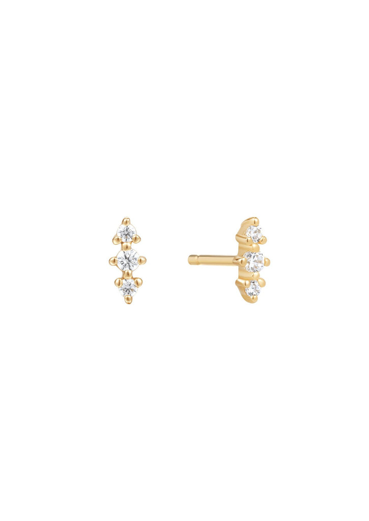 The Spark Diamond 14ct Solid Gold Stud Earrings - Molten Store