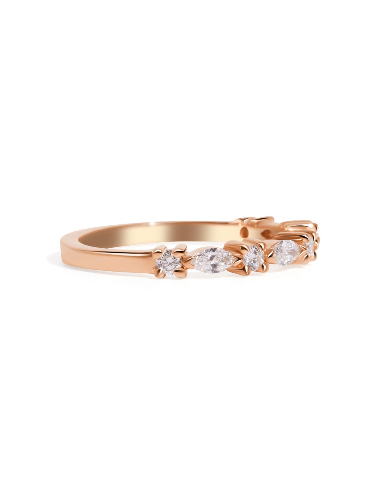 The Splendid Rose Gold Diamond Band - Molten Store