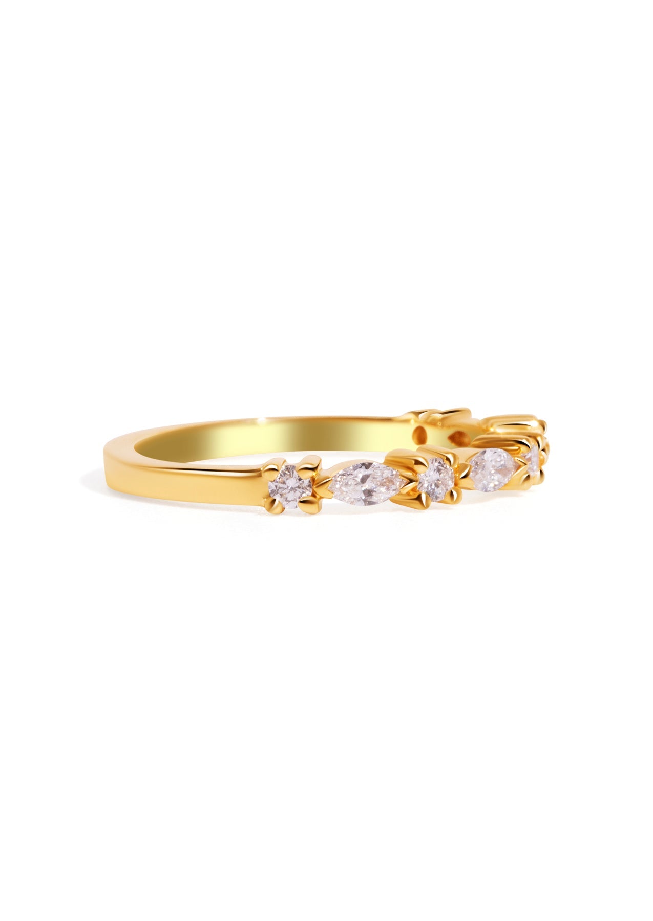 The Splendid Yellow Gold Diamond Band - Molten Store