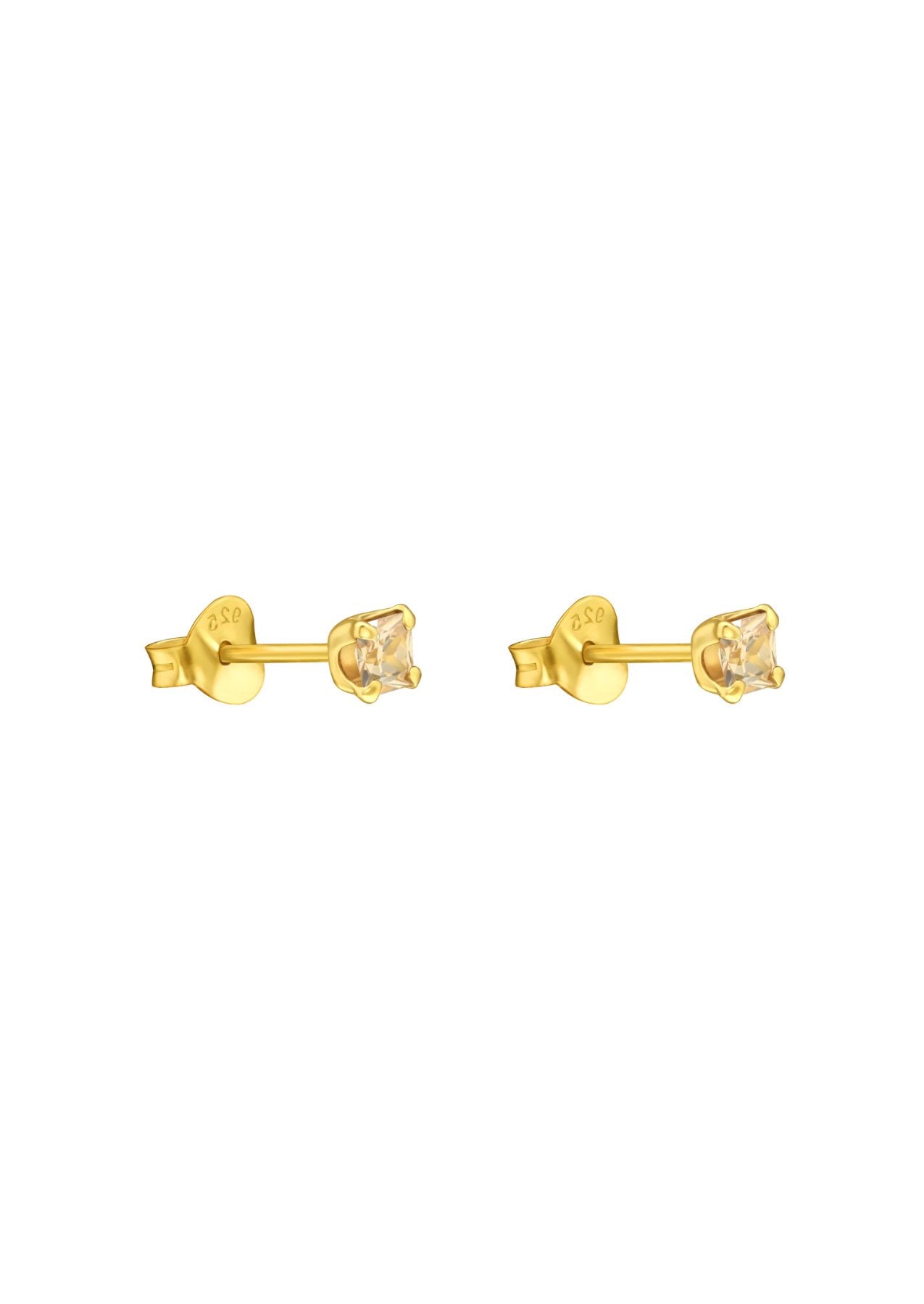 The Splendour Champagne Gold Vermeil Stud Earrings - Molten Store