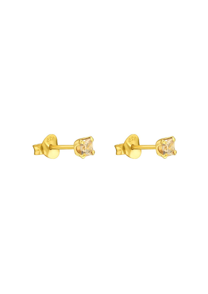 The Splendour Champagne Gold Vermeil Stud Earrings - Molten Store