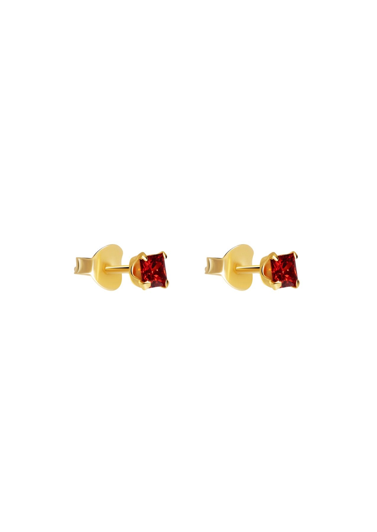 The Splendour Garnet Gold Vermeil Stud Earrings - Molten Store