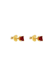 The Splendour Garnet Gold Vermeil Stud Earrings - Molten Store