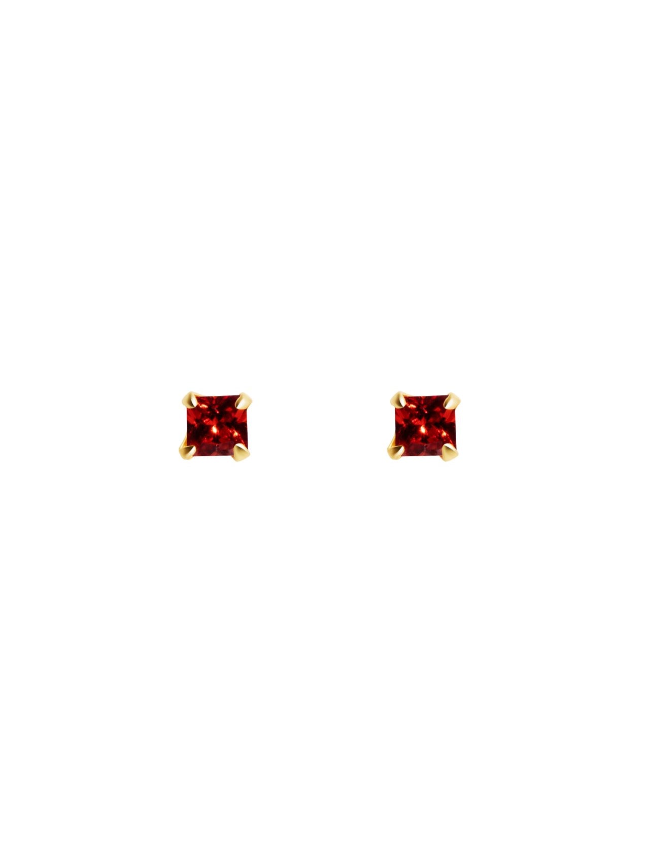 The Splendour Garnet Gold Vermeil Stud Earrings - Molten Store