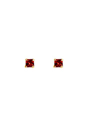 The Splendour Garnet Gold Vermeil Stud Earrings - Molten Store