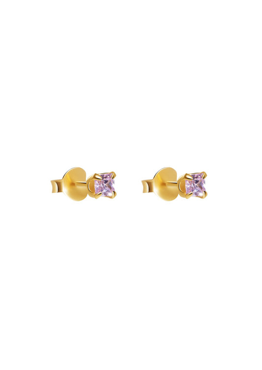 The Splendour Lavender Gold Vermeil Stud Earrings - Molten Store