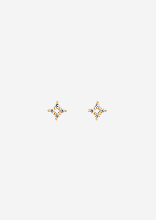 The Starling Diamond 14ct Solid Gold Labret Stud Earrings - Molten Store