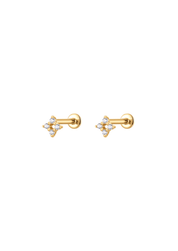 The Starling Diamond 14ct Solid Gold Labret Stud Earrings - Molten Store