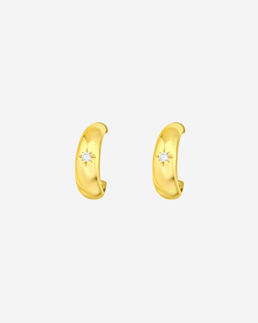 The Starshine 14ct Gold Vermeil Half Hoop Earrings - Molten Store