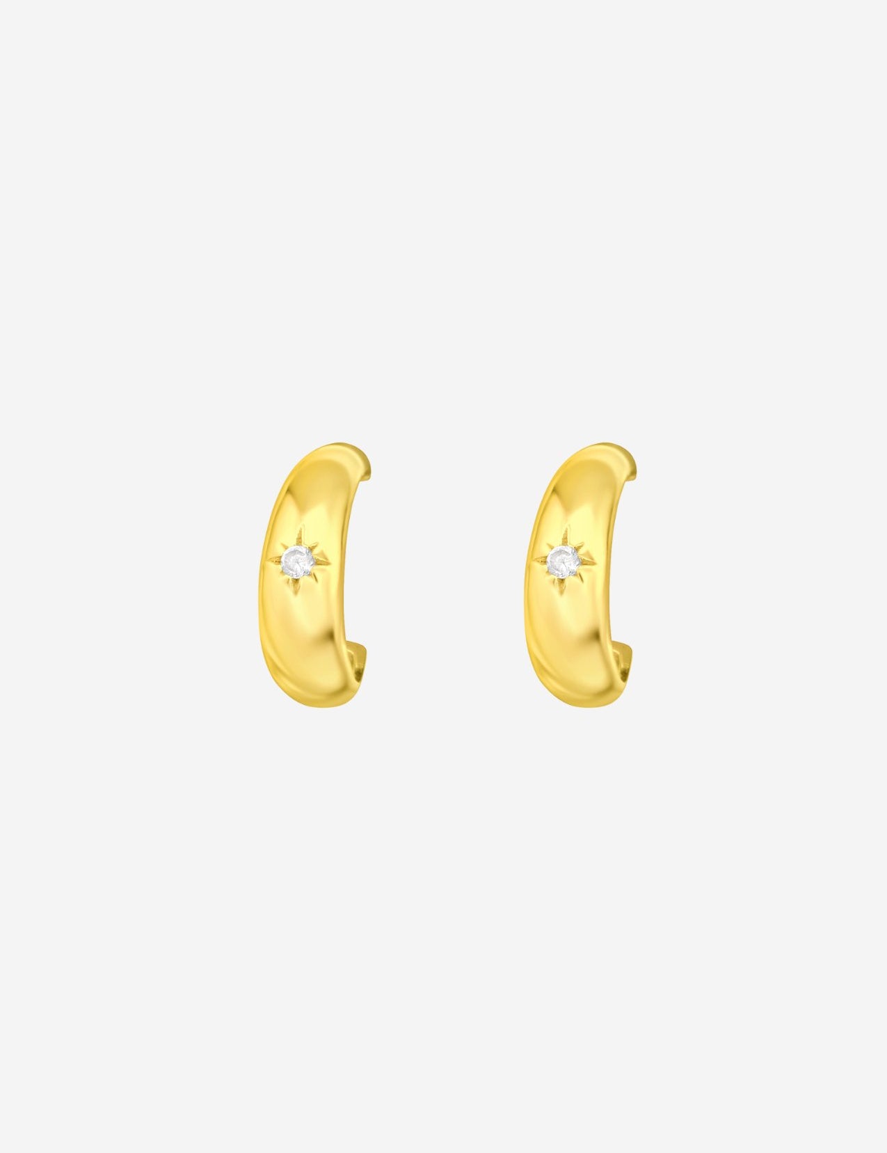 The Starshine 14ct Gold Vermeil Half Hoop Earrings - Molten Store