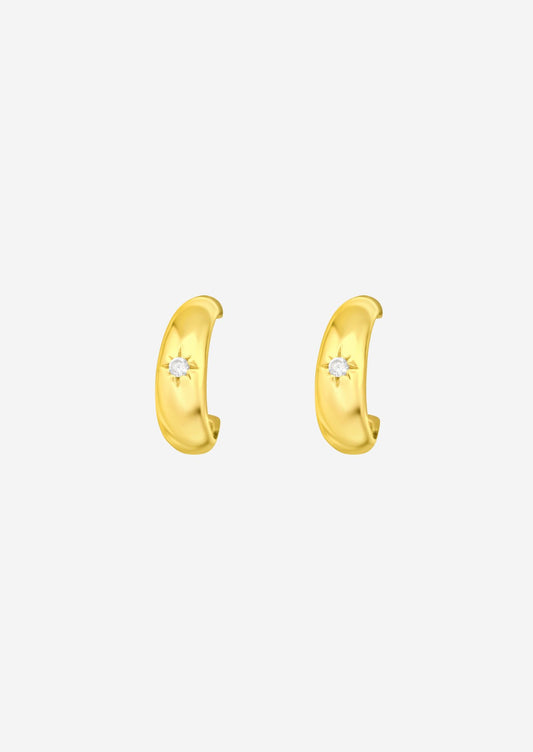 The Starshine 14ct Gold Vermeil Half Hoop Earrings - Molten Store