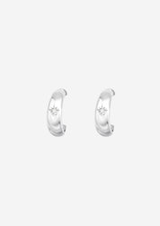 The Starshine Sterling Silver Half Hoop Earrings - Molten Store