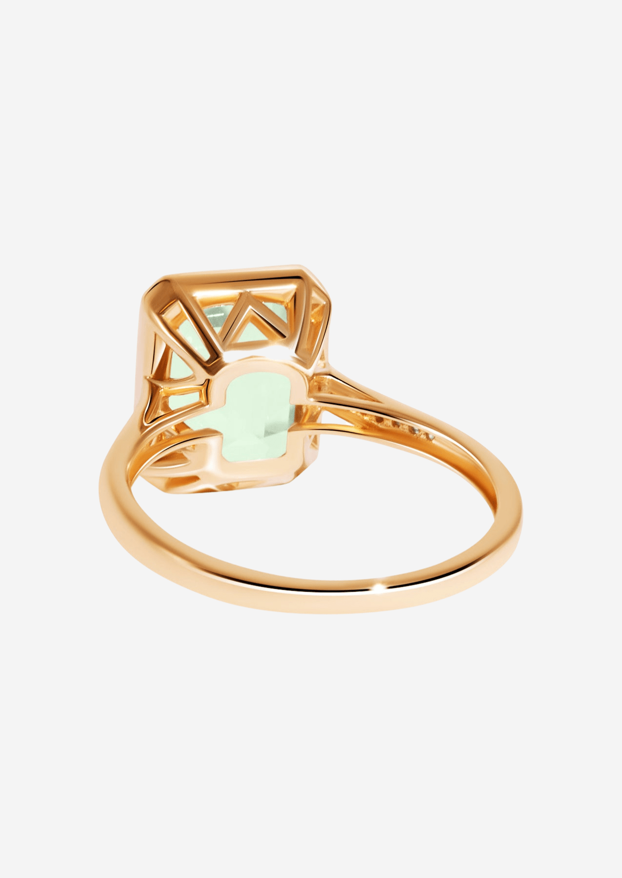 The Still Life Ring with 3.15ct Emerald Cut Green Amethyst - Molten Store