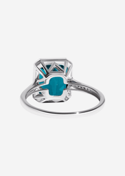 The Still Life White Gold Ring with 3ct Emerald London Blue Topaz - Molten Store