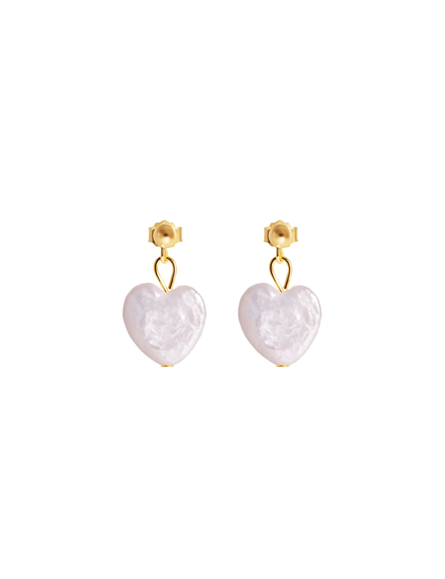 The Sweetheart Pearl 14ct Gold Vermeil Drop Earrings - Molten Store