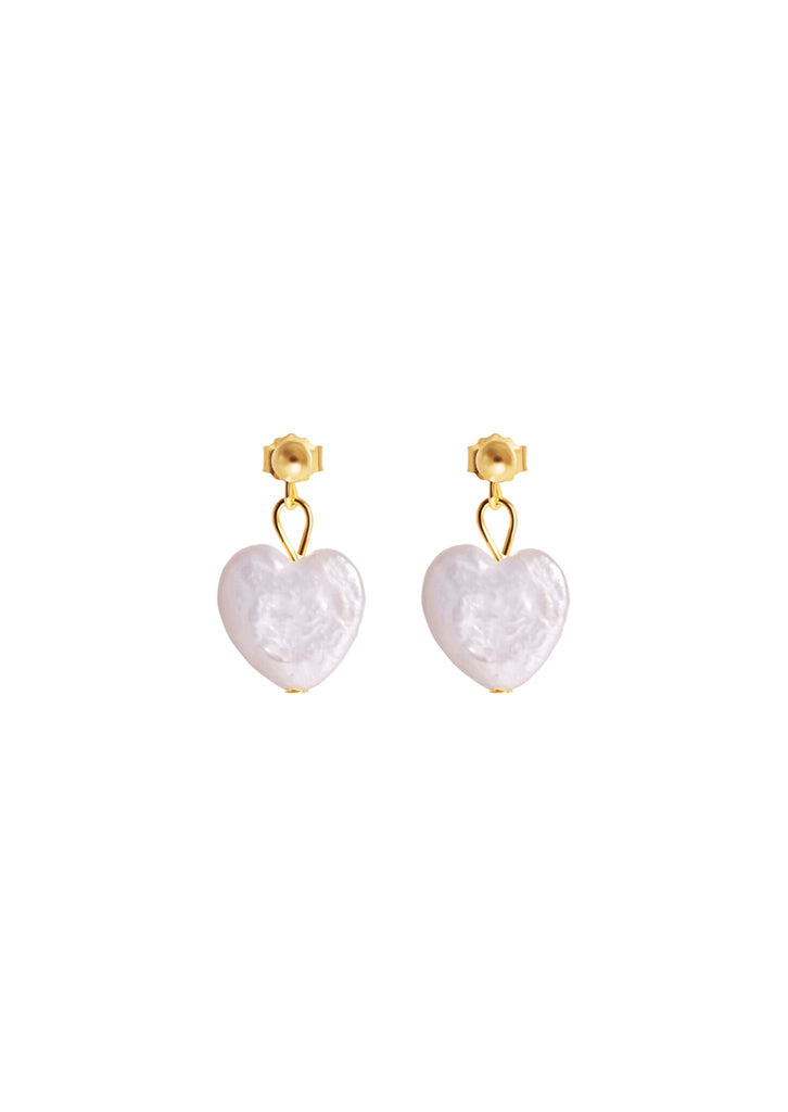 The Sweetheart Pearl 14ct Gold Vermeil Drop Earrings - Molten Store