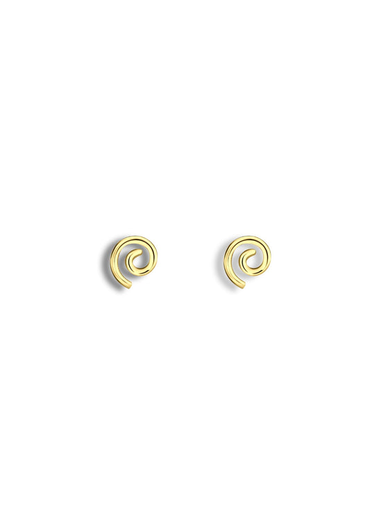 The Swirl 14ct Gold Vermeil Stud Earrings - Molten Store