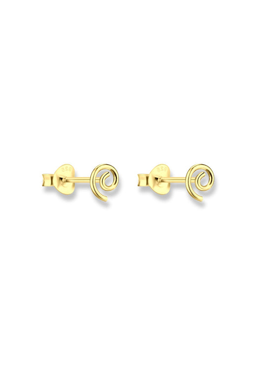 The Swirl 14ct Gold Vermeil Stud Earrings - Molten Store