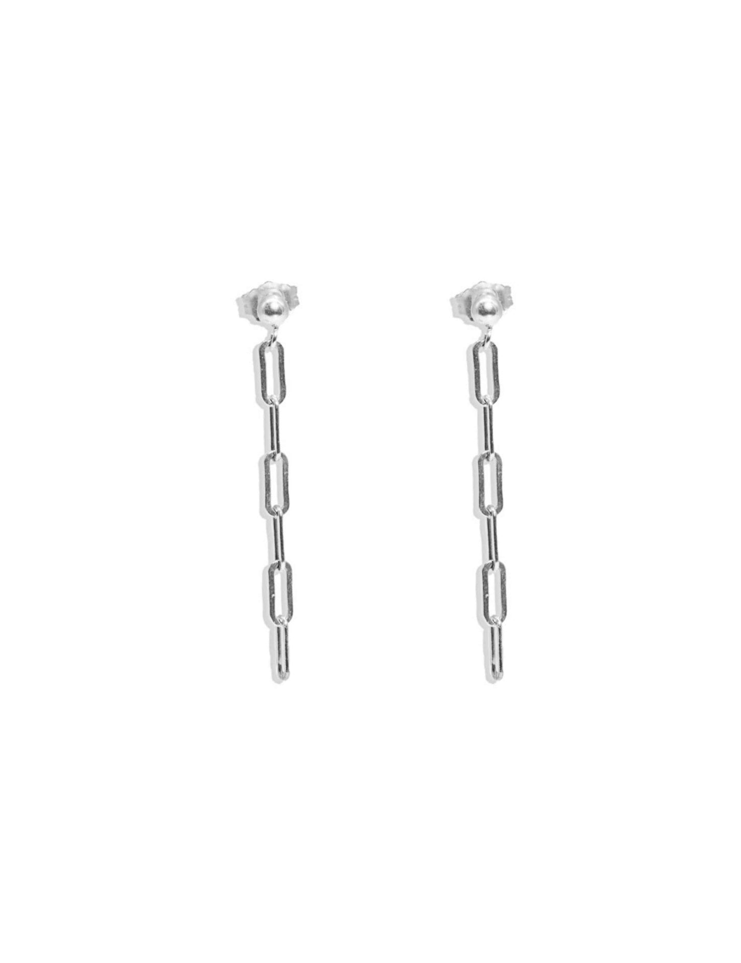 The Theia Silver Drop Earrings - Molten Store