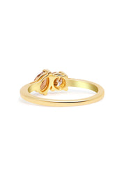 The Toi Et Moi Ring with 0.3ct Champagne and 0.37ct Cognac Diamond - Molten Store