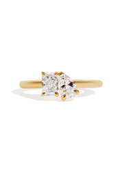 The Toi Et Moi Ring with 0.5ct Radiant and 0.5ct Pear Cultured Diamond - Molten Store