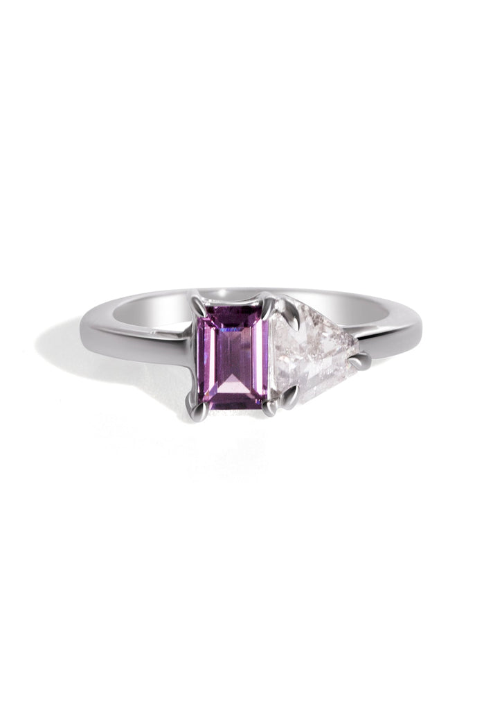 The Toi Et Moi Ring with 0.76ct Spinel & 0.45ct Trillion Diamond - Molten Store