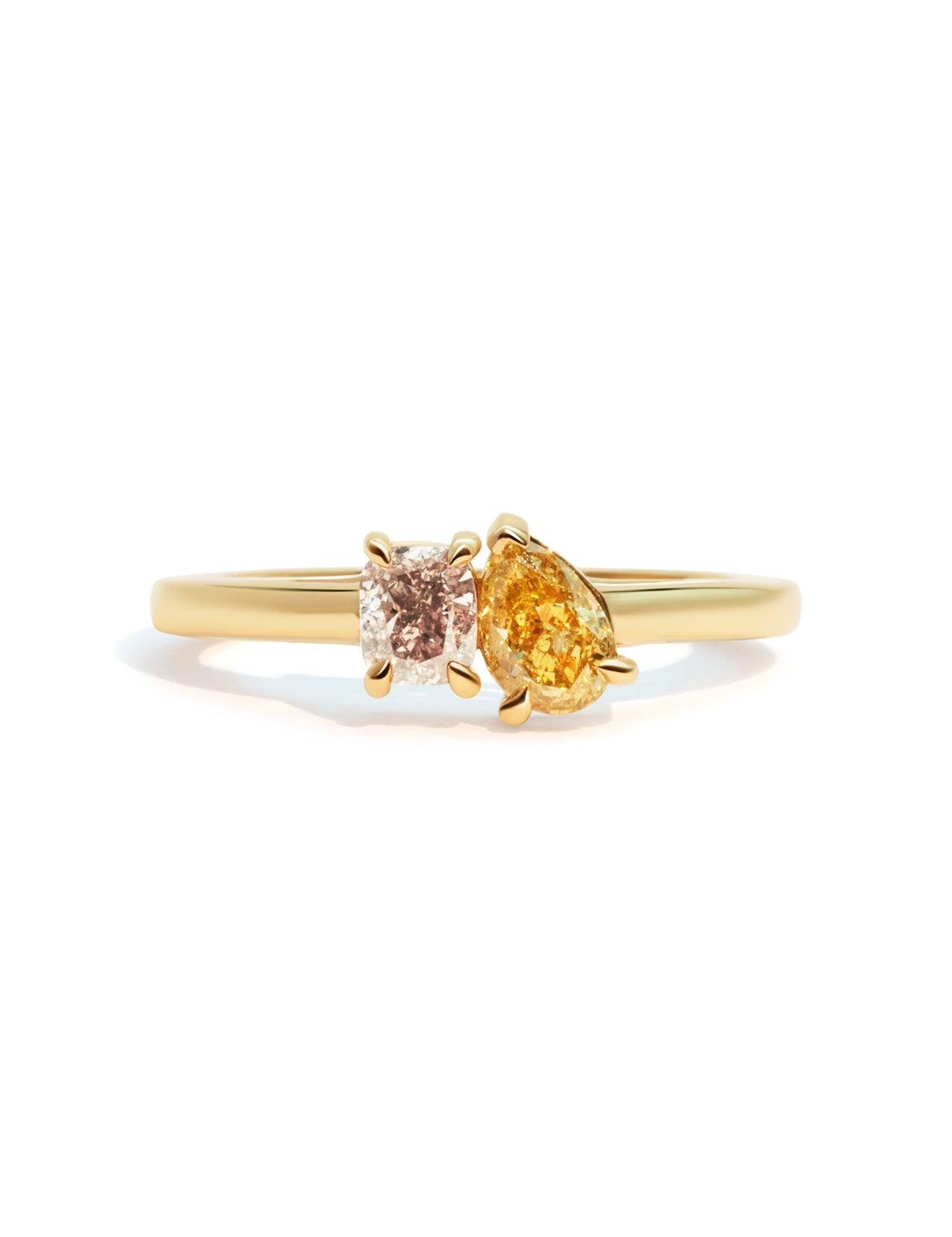 The Toi Et Moi Ring with 0.81ct Pear Diamond - Molten Store