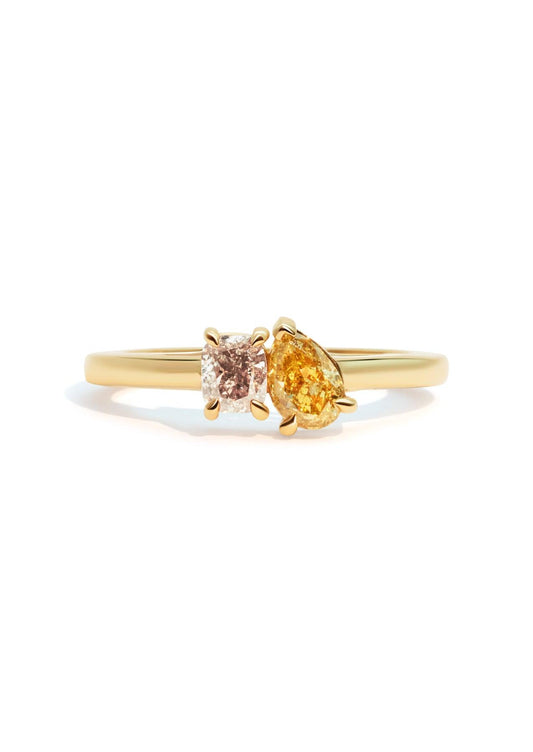 The Toi Et Moi Ring with 0.81ct Pear Diamond - Molten Store