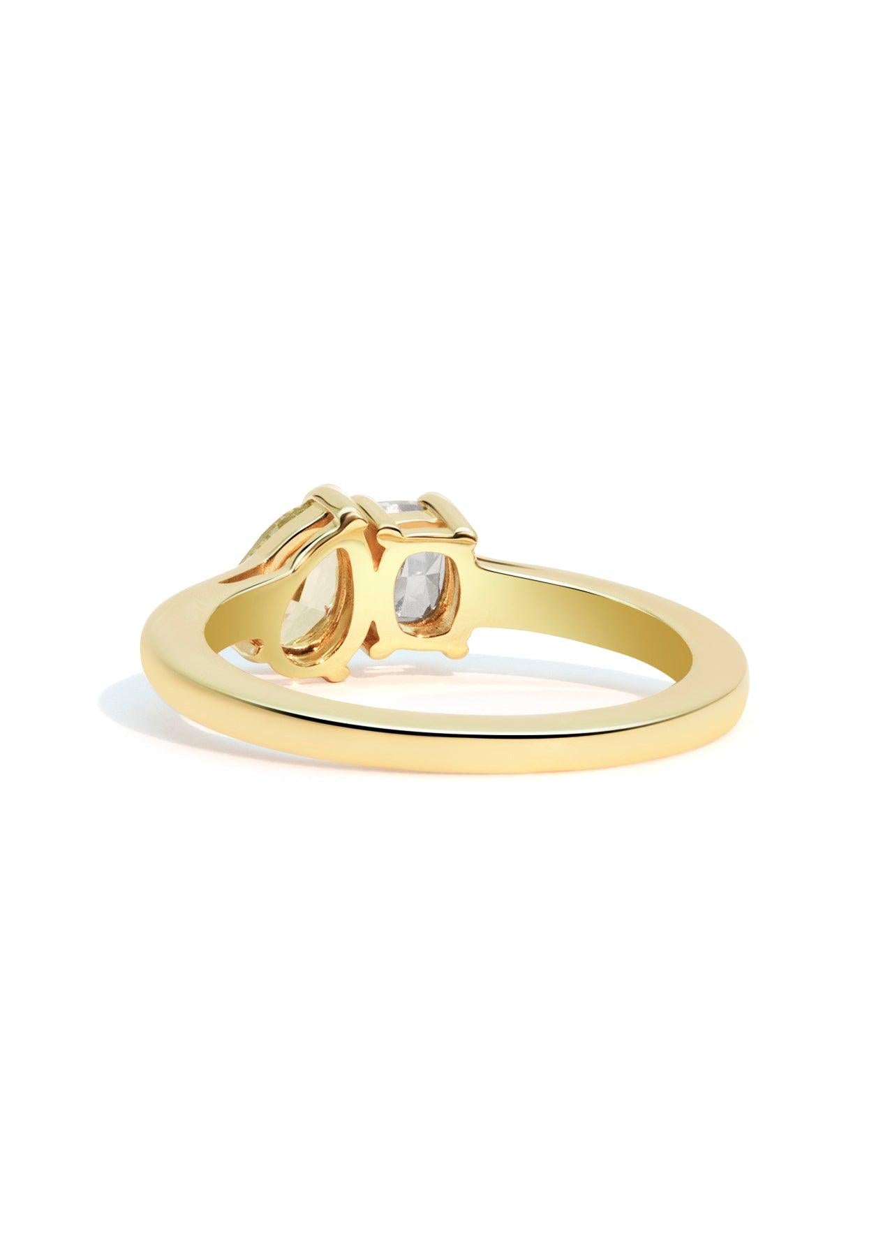 The Toi Et Moi Ring with 0.81ct Pear Diamond - Molten Store