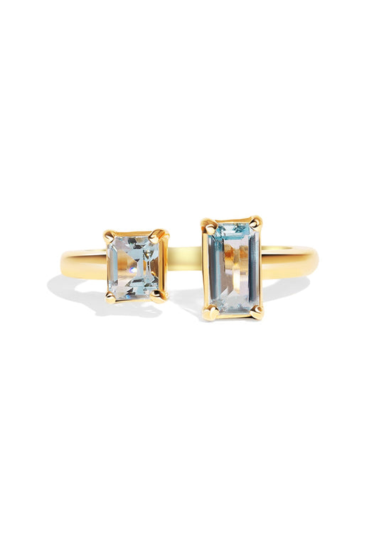 The Toi Et Moi Ring with 1.1ct Aquamarine - Molten Store