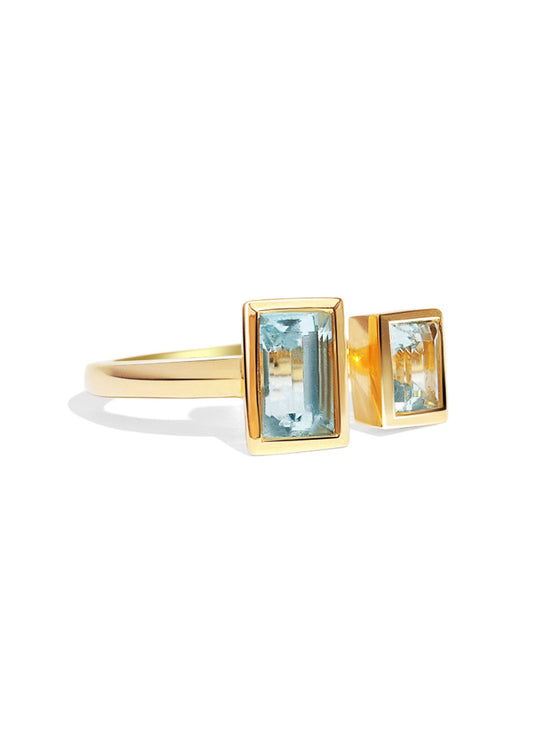 The Toi Et Moi Ring with 1.33ct Aquamarine - Molten Store