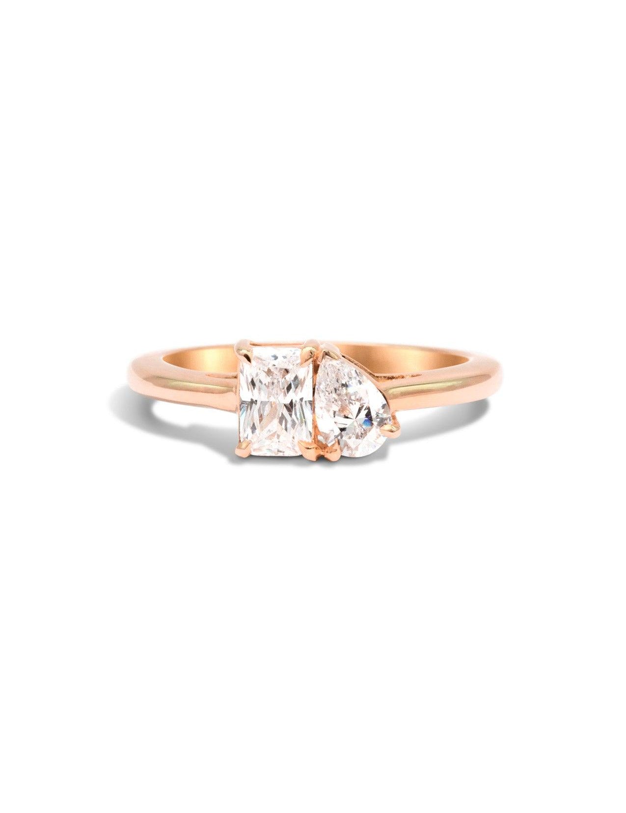 The Toi Et Moi Rose Gold Ring Setting - Molten Store