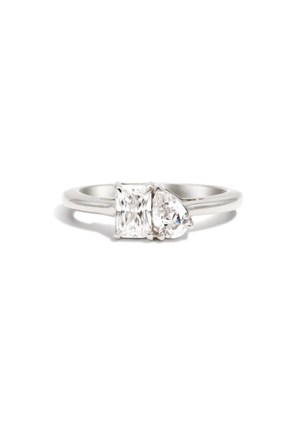 The Toi Et Moi White Gold Ring Setting - Molten Store