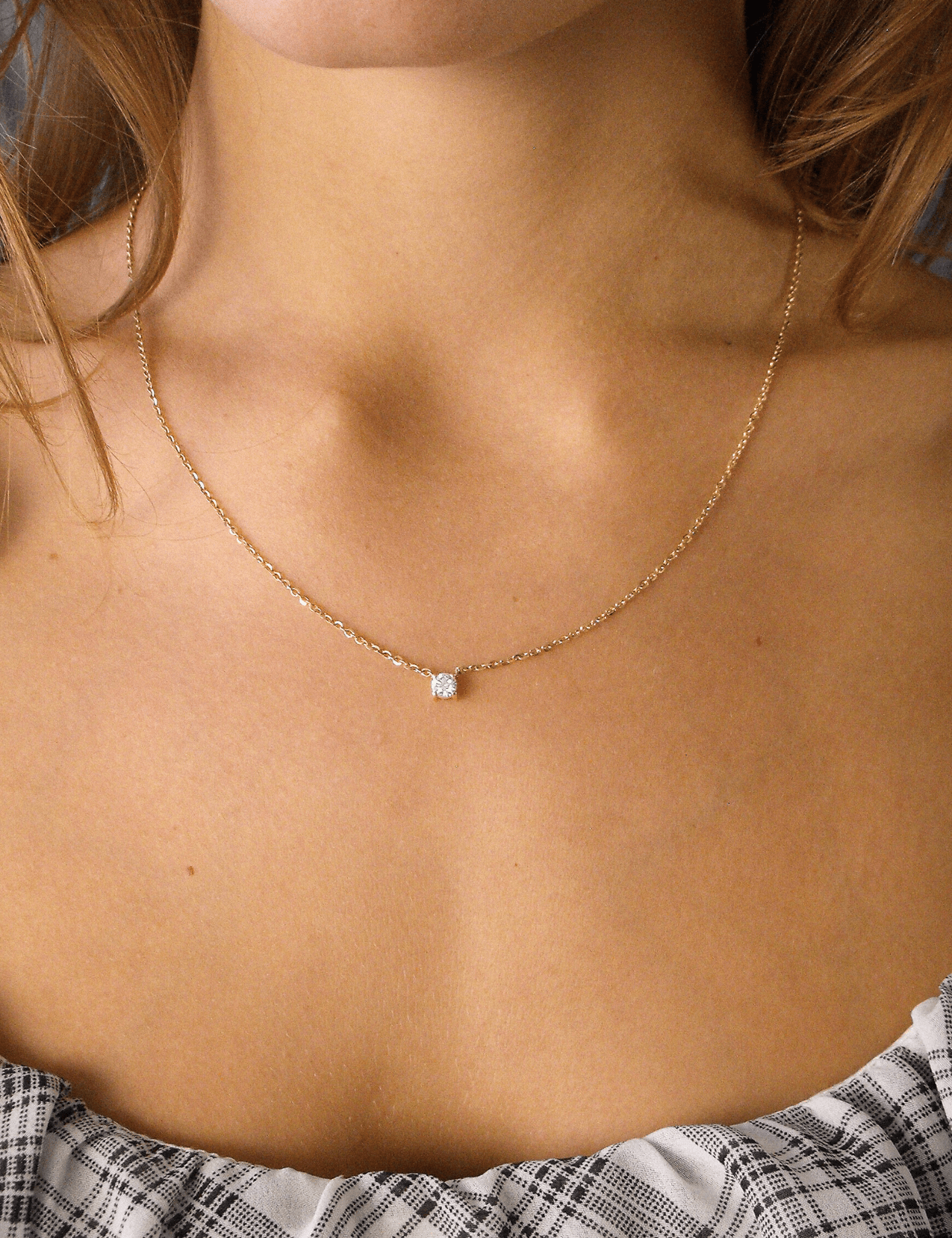 The Twila 14ct Yellow Gold Necklace with .30ct Round Brilliant Cut Diamond - Molten Store