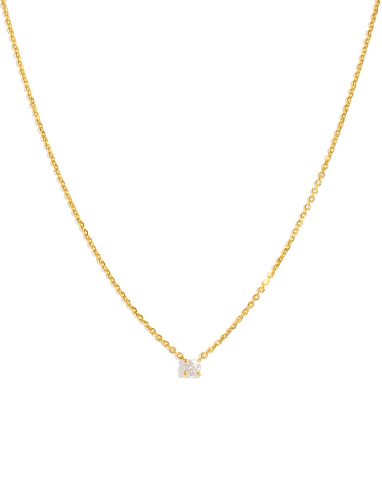 The Twila 14ct Yellow Gold Necklace with .30ct Round Brilliant Cut Diamond - Molten Store