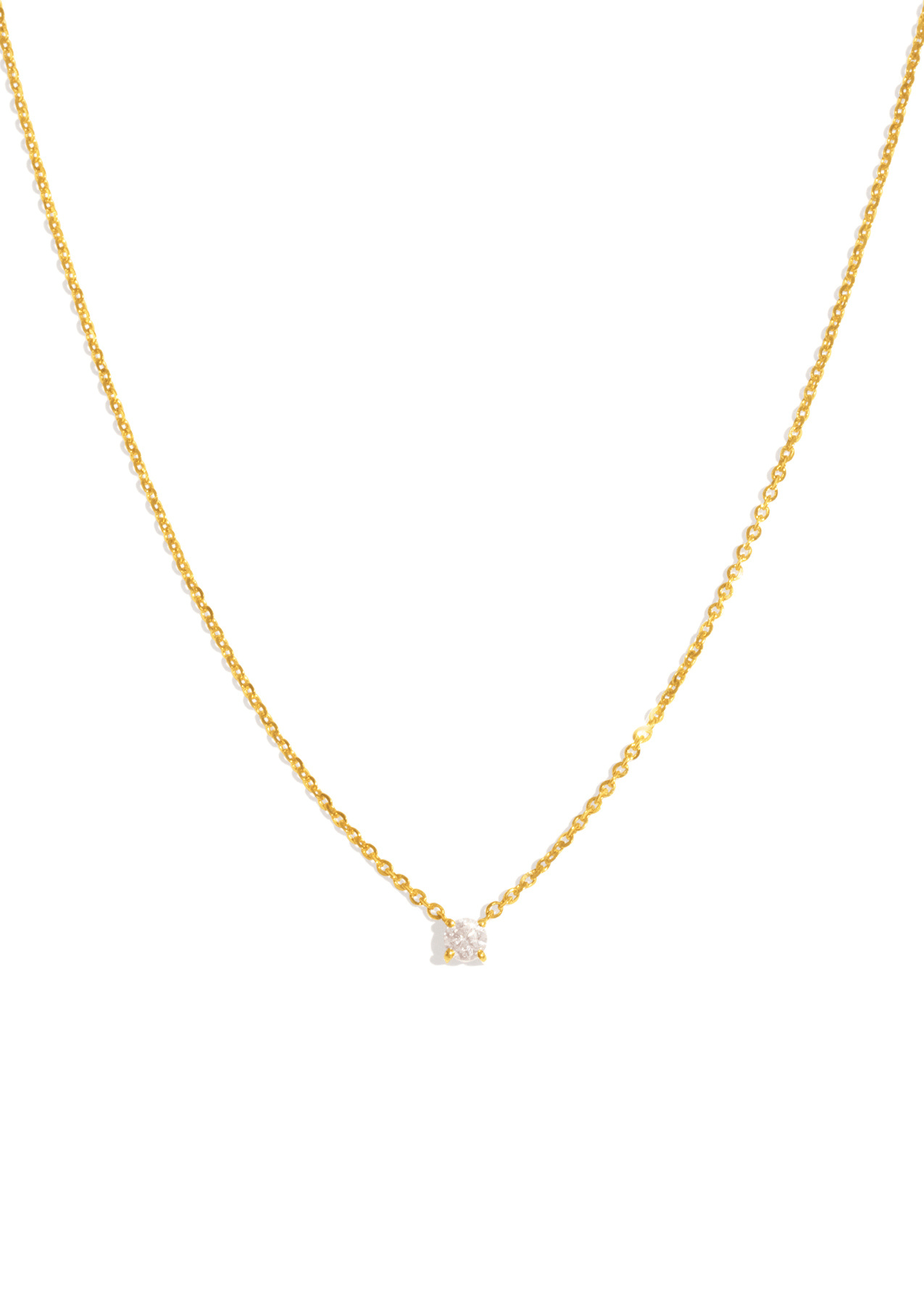 The Twila 14ct Yellow Gold Necklace with .30ct Round Brilliant Cut Diamond - Molten Store