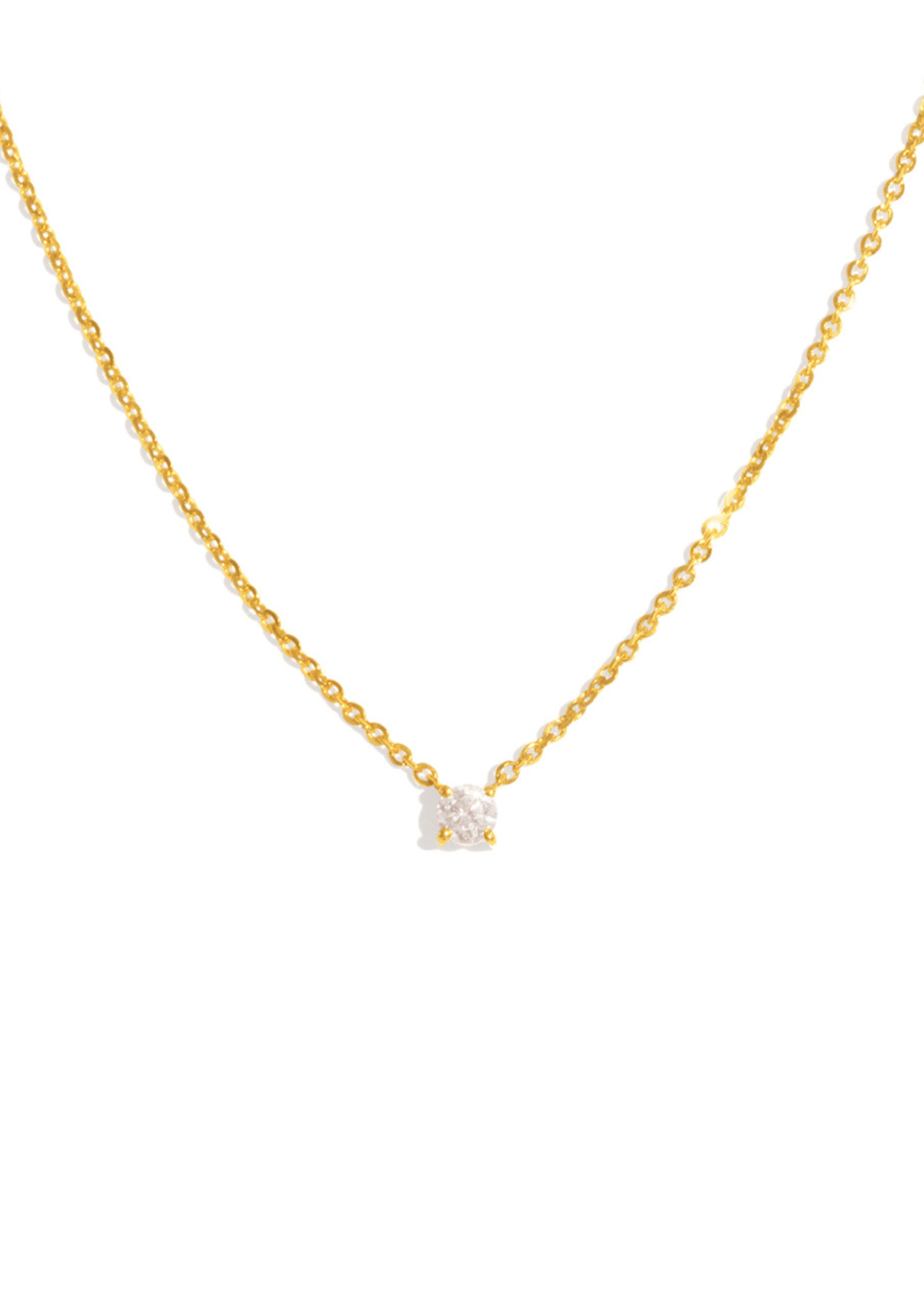 The Twila 14ct Yellow Gold Necklace with .30ct Round Brilliant Cut Diamond - Molten Store