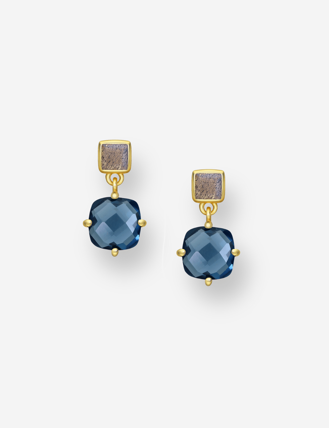 The Valencia Iolite 18ct Gold Vermeil Drop Earrings - Molten Store