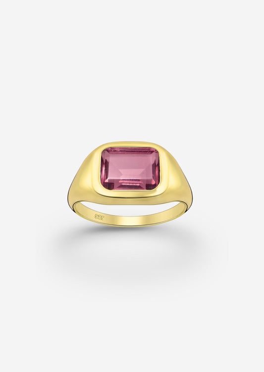 The Veila Rhodolite 18ct Gold Vermeil Ring - Molten Store