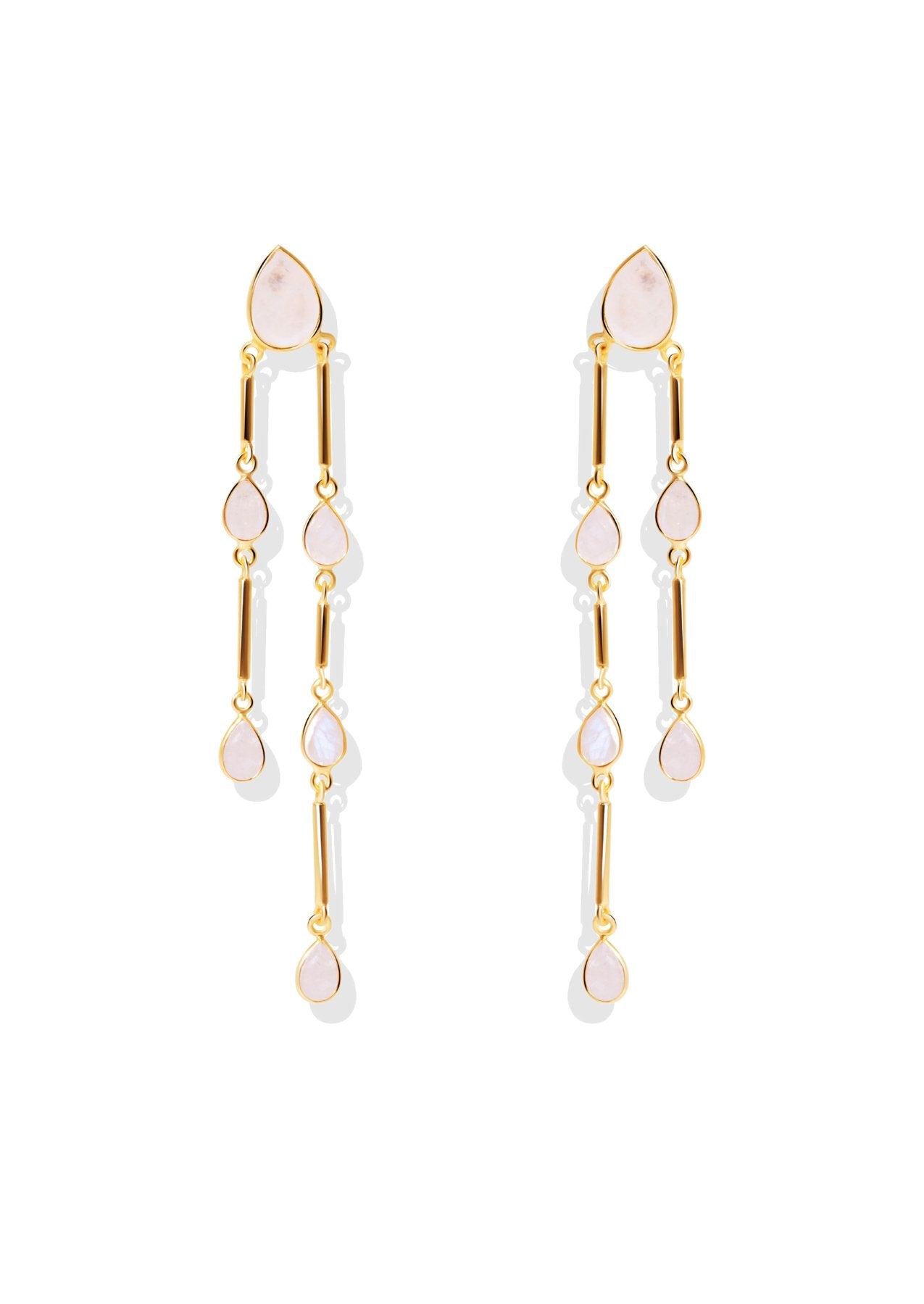 The Venus Moonstone 18ct Gold Vermeil Drop Earrings - Molten Store