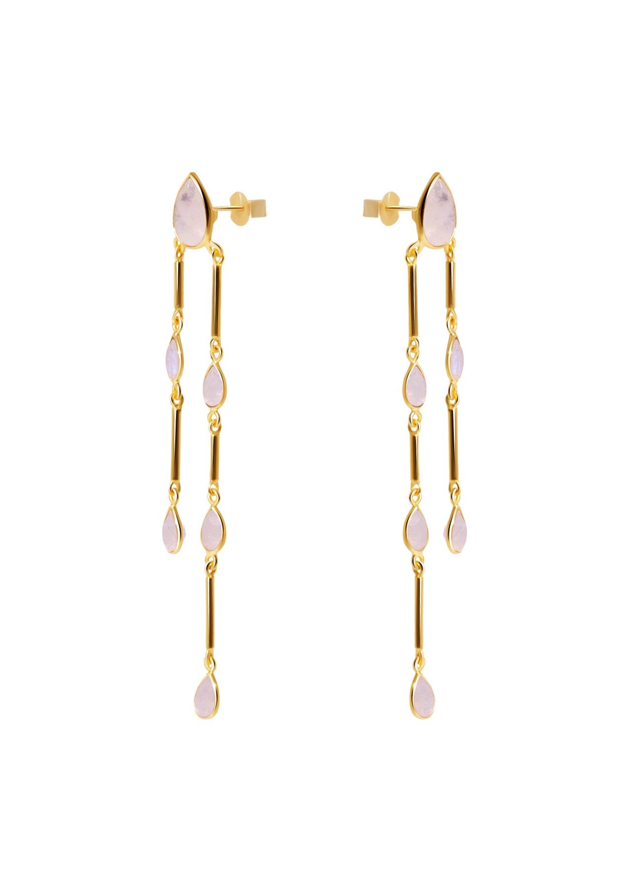 The Venus Moonstone 18ct Gold Vermeil Drop Earrings - Molten Store