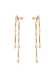 The Venus Moonstone 18ct Gold Vermeil Drop Earrings - Molten Store