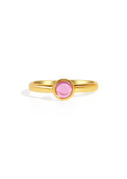 The Vesta Pink Tourmaline 18ct Gold Vermeil Ring - Molten Store