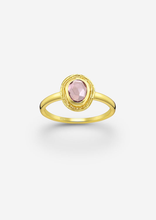 The Vita Rhodolite 18ct Gold Vermeil Ring - Molten Store