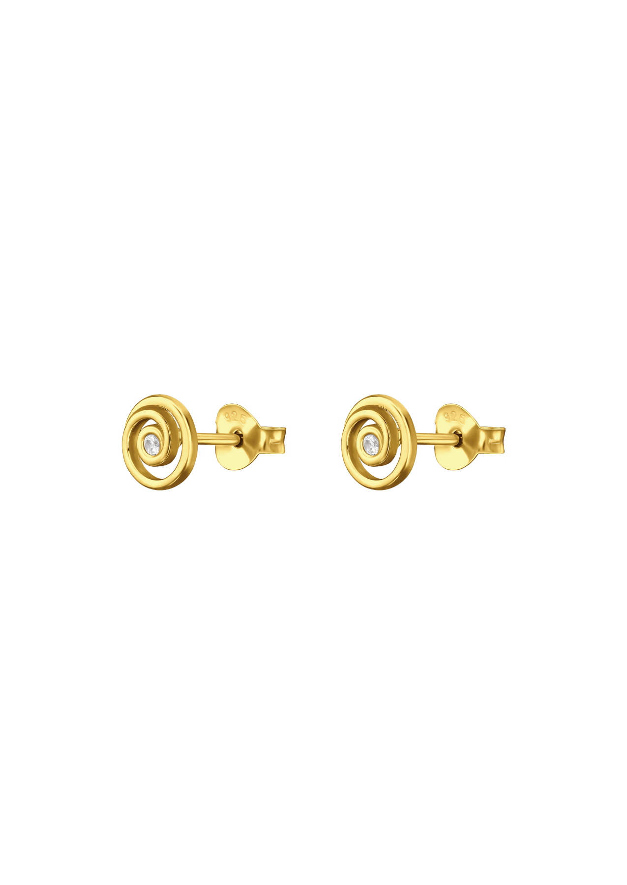 The Whirl 14ct Gold Vermeil Stud Earrings - Molten Store