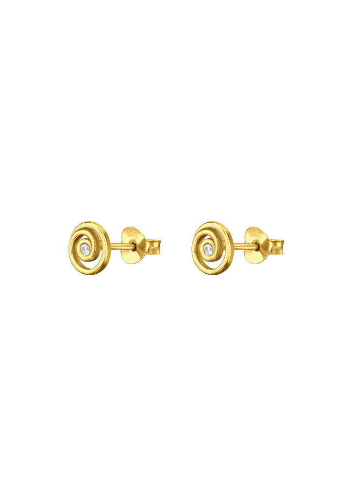 The Whirl 14ct Gold Vermeil Stud Earrings - Molten Store